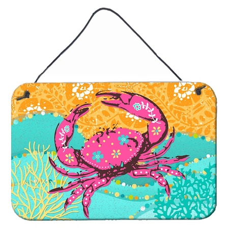Carolines Treasures Coastal Pink Crab Wall or Door Hanging Prints VHA3028DS812